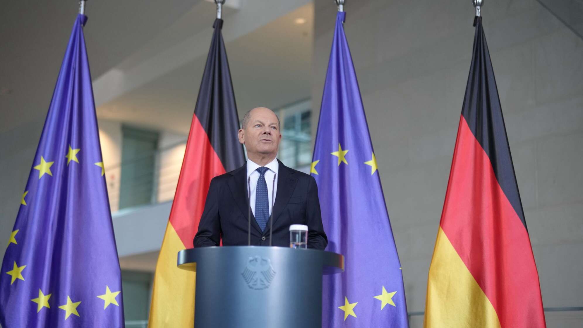 Bundeskanzler Scholz gibt Pressestatement