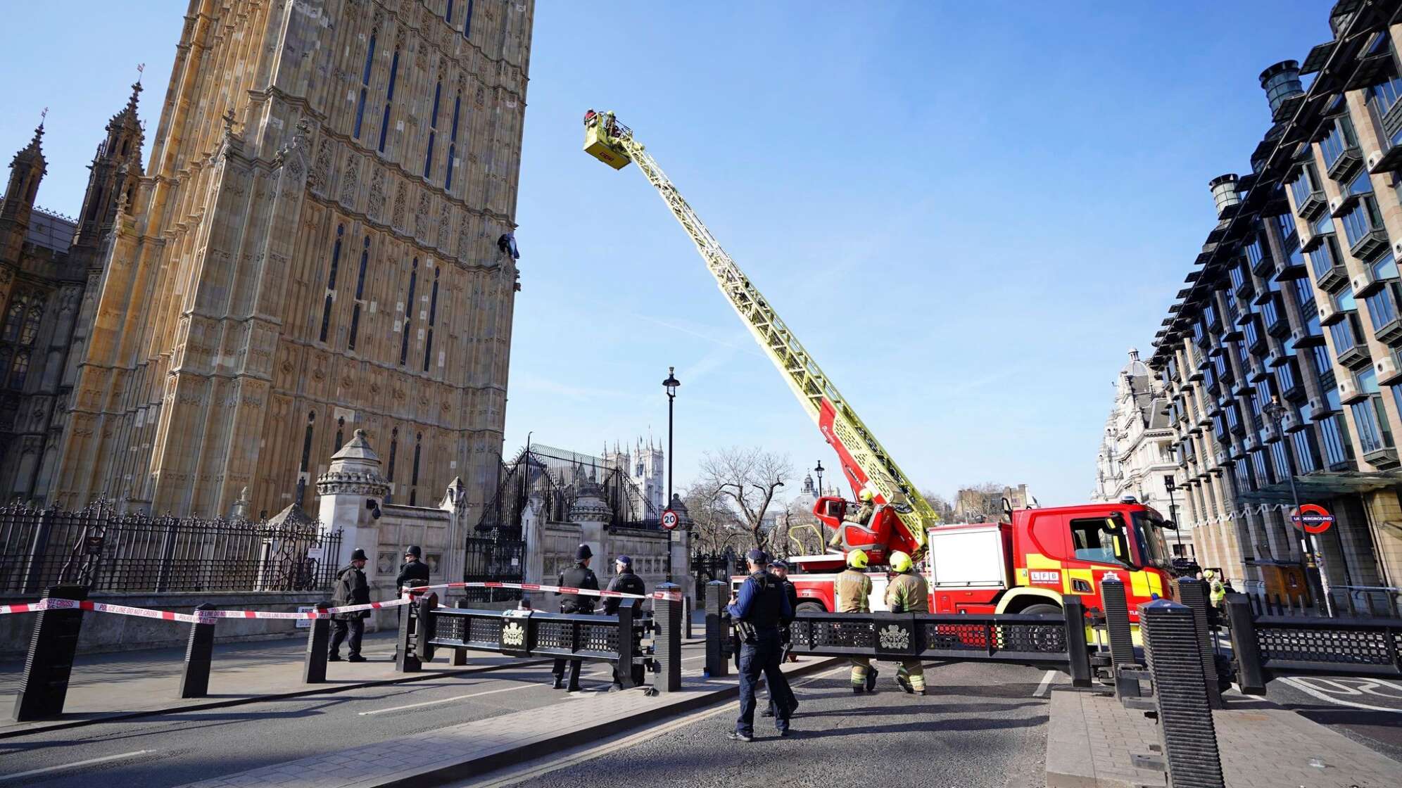 Pro-Palästinensiche Aktion am Big Ben in London