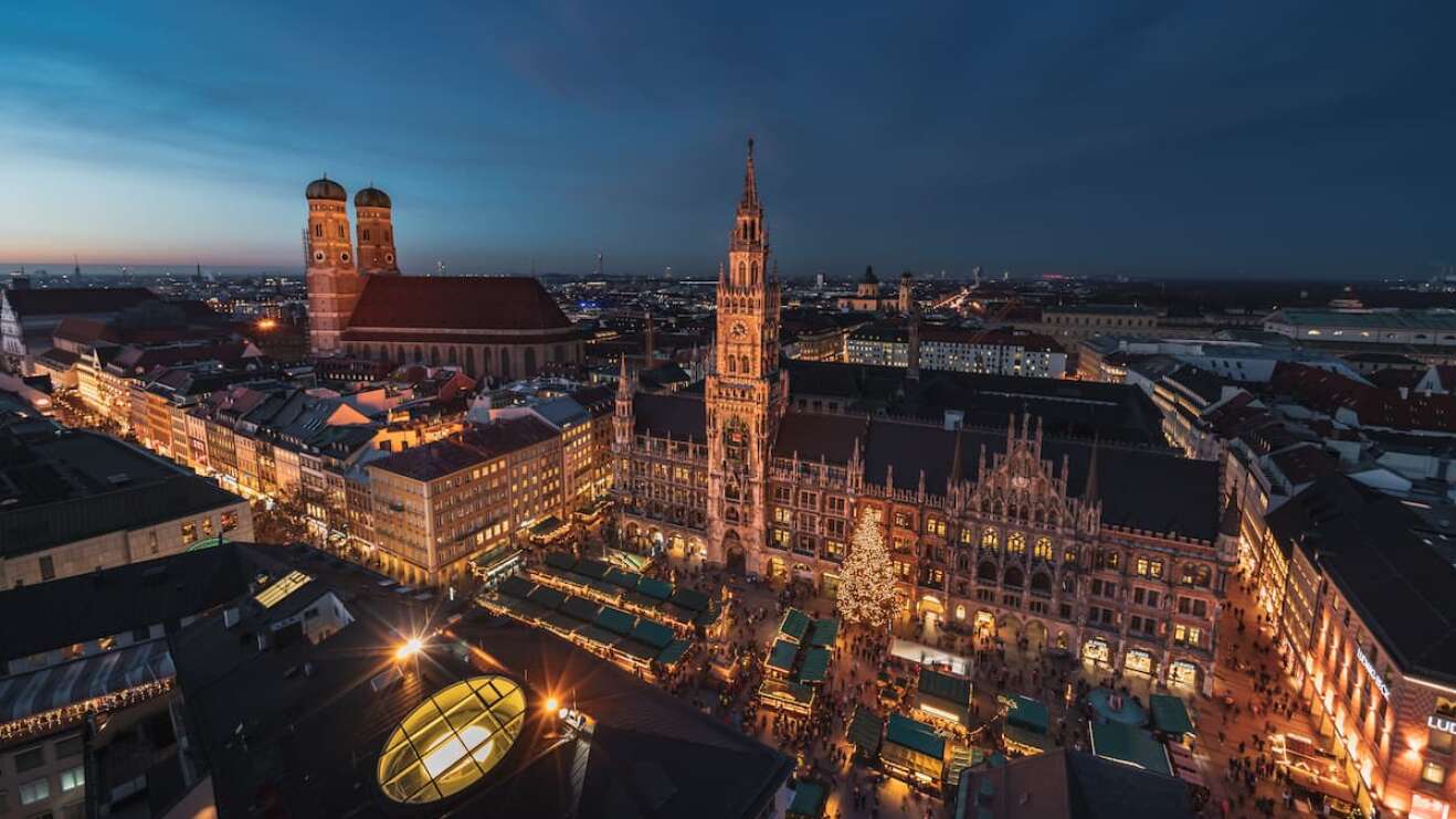 Münchner Weihnachtsmarkt von oben