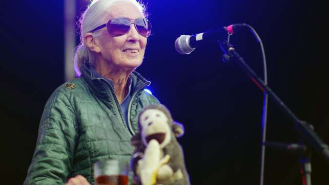 Jane Goodall macht Festival-Besuchern Mut