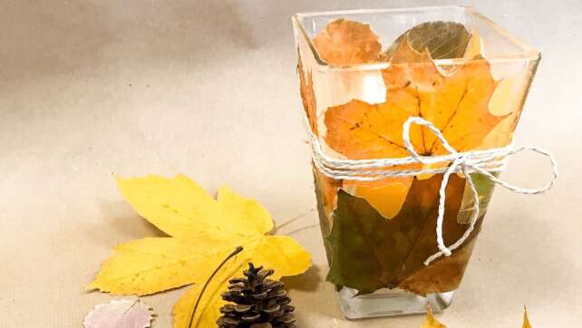 DIY: Herbstliches Windlicht