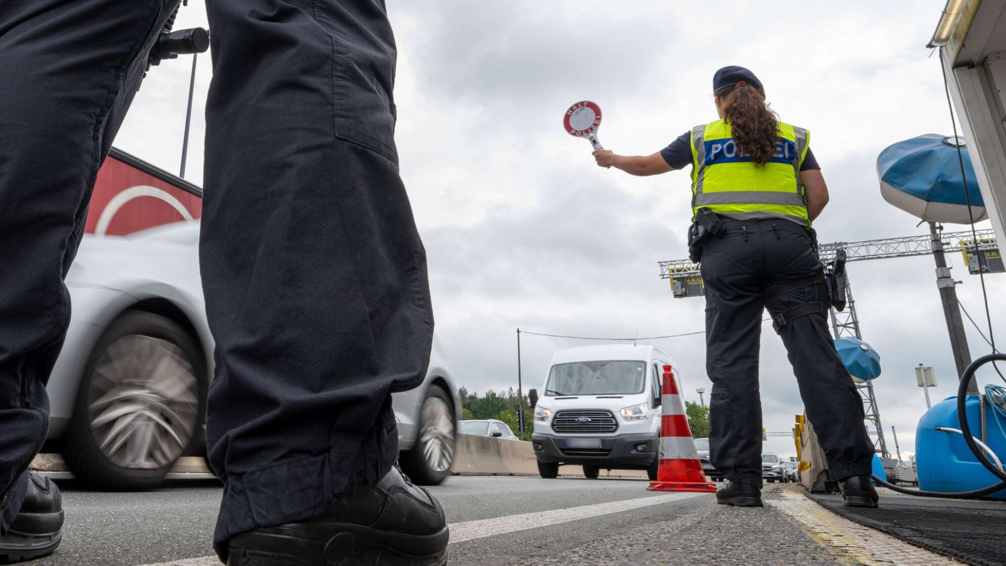 Grenzkontrollen Bundespolizei an A8