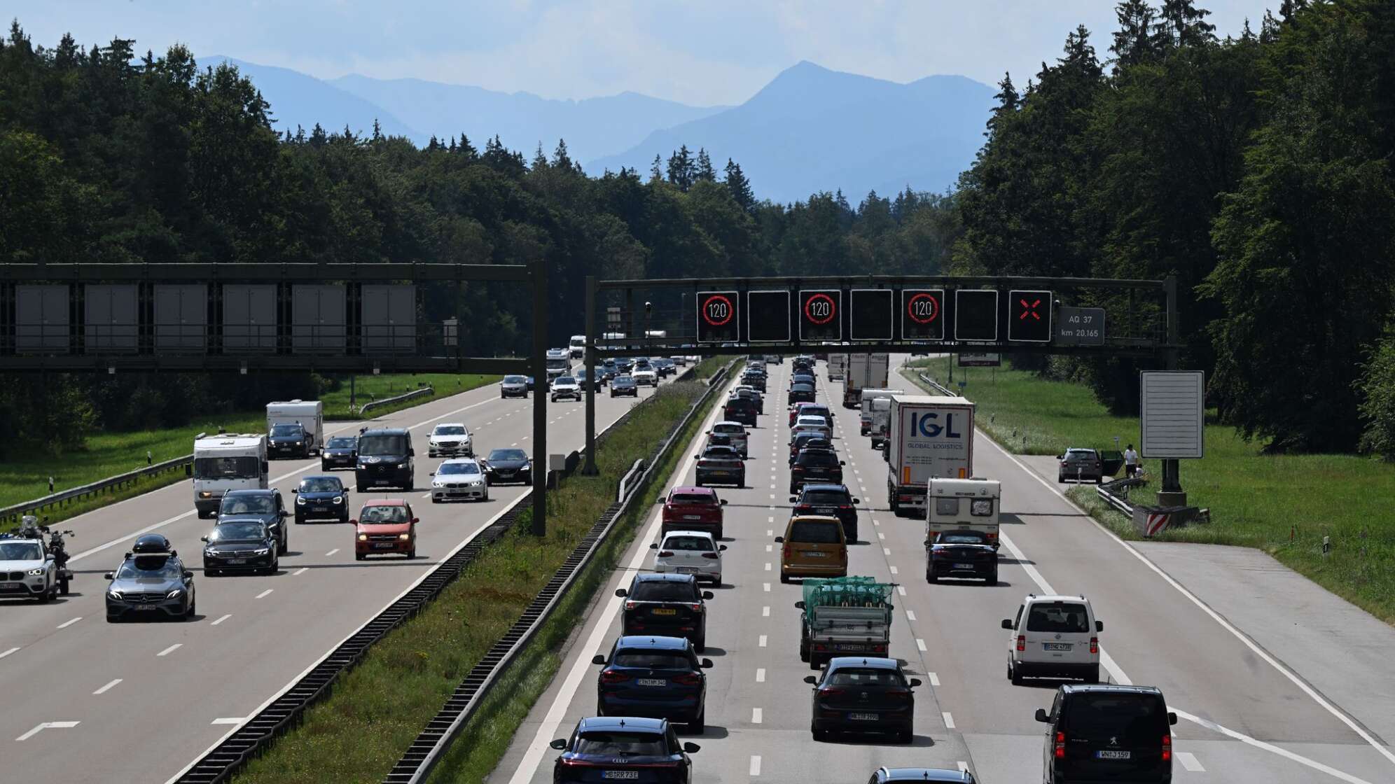 Stau auf der Autobahn