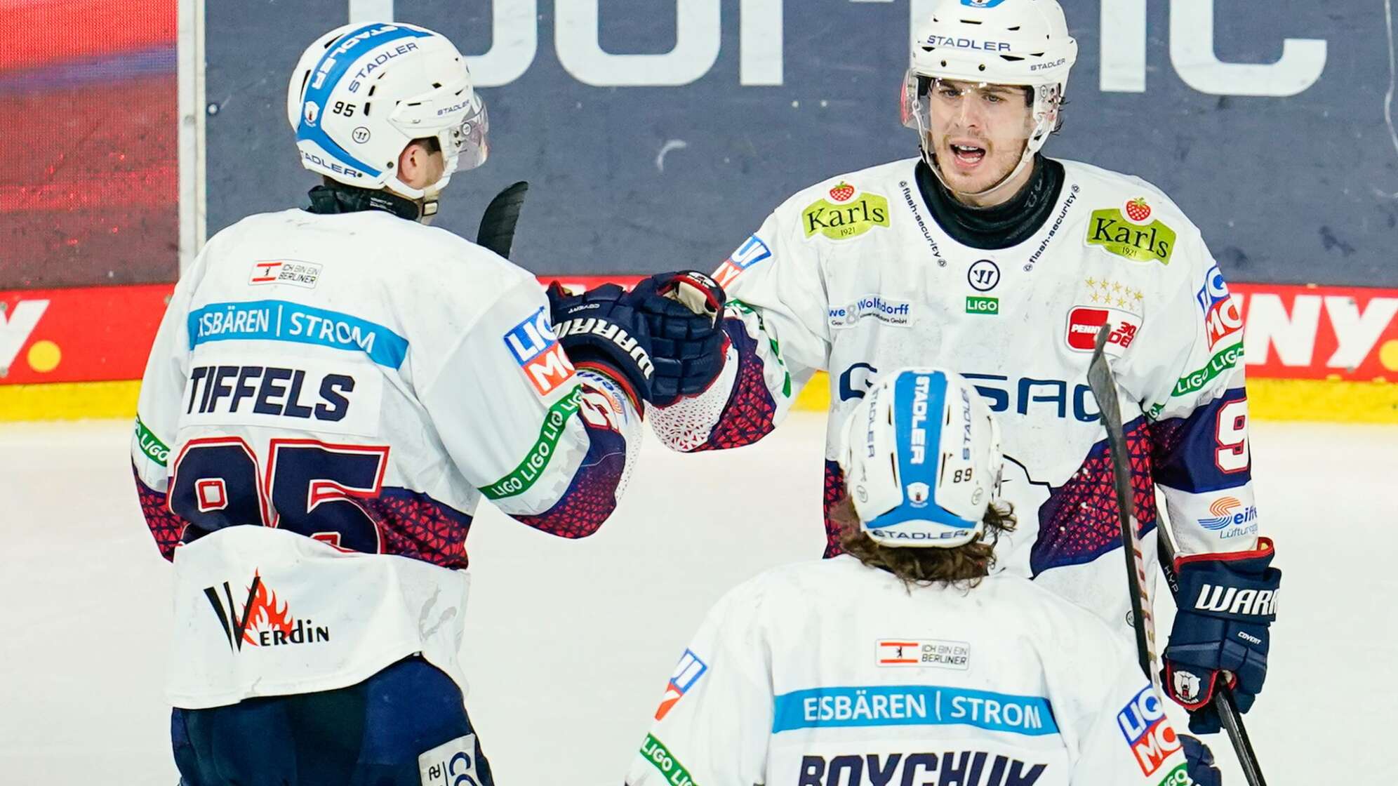 Eisbären-Profis Tiffels, Boychuk und Ronning