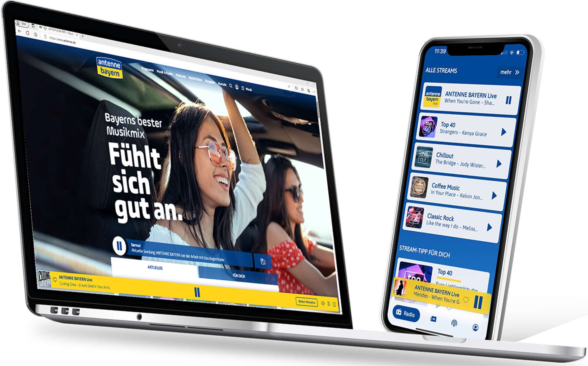 Website und App von ANTENNE BAYERN