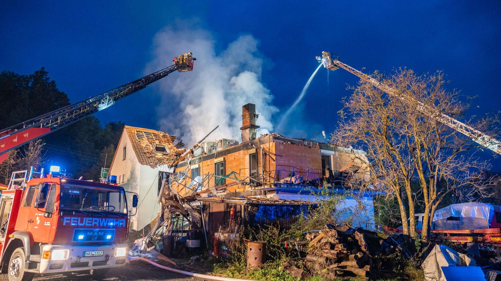 Explosion am Wohnhaus in Bayern