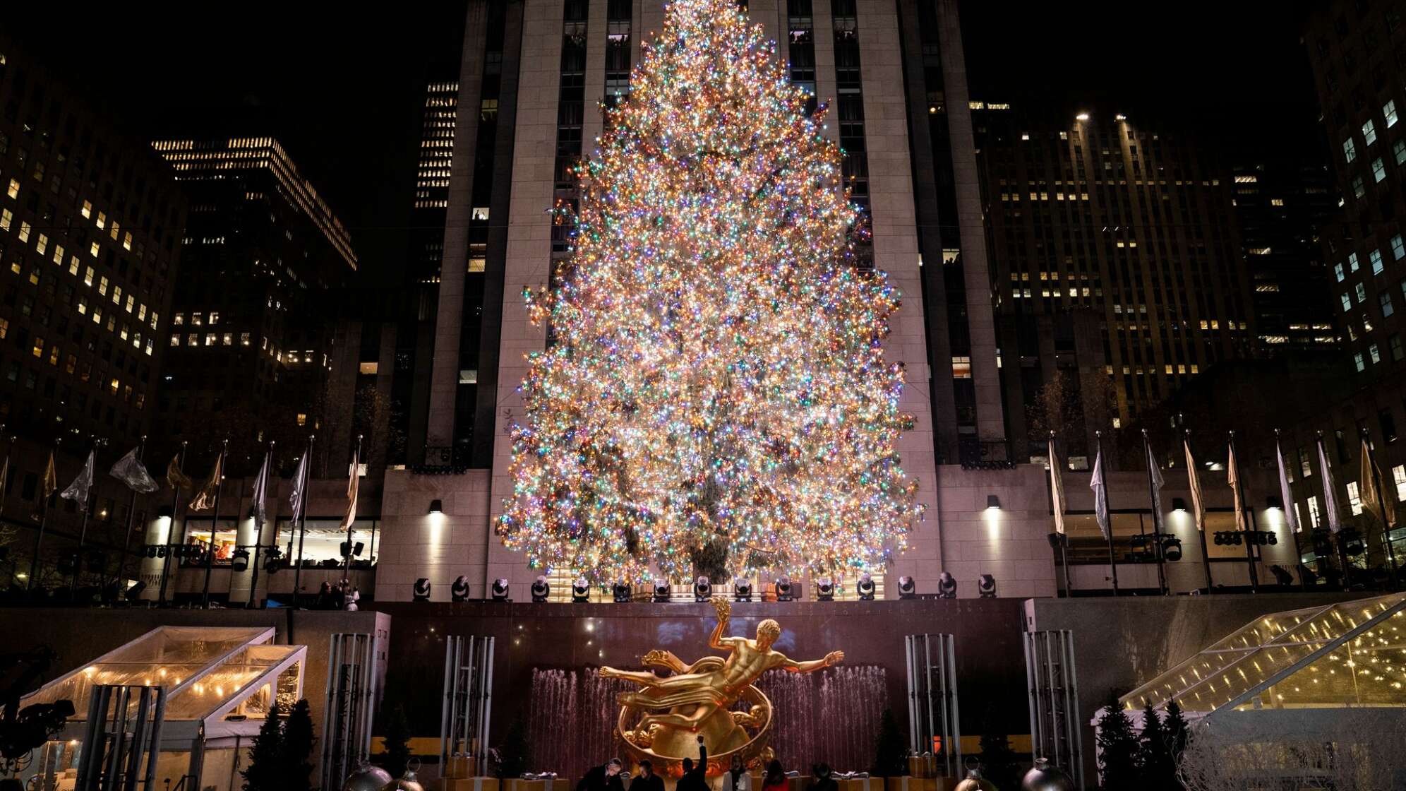 Weihnachtsbaum am Rockefeller-Center in New York