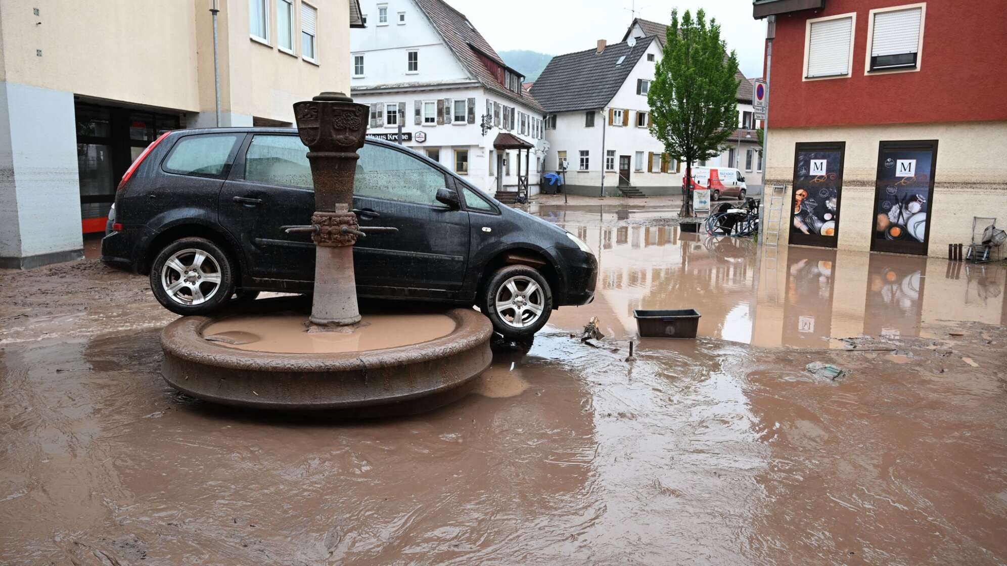 Hochwasser in Baden-Württemberg - Rudersberg