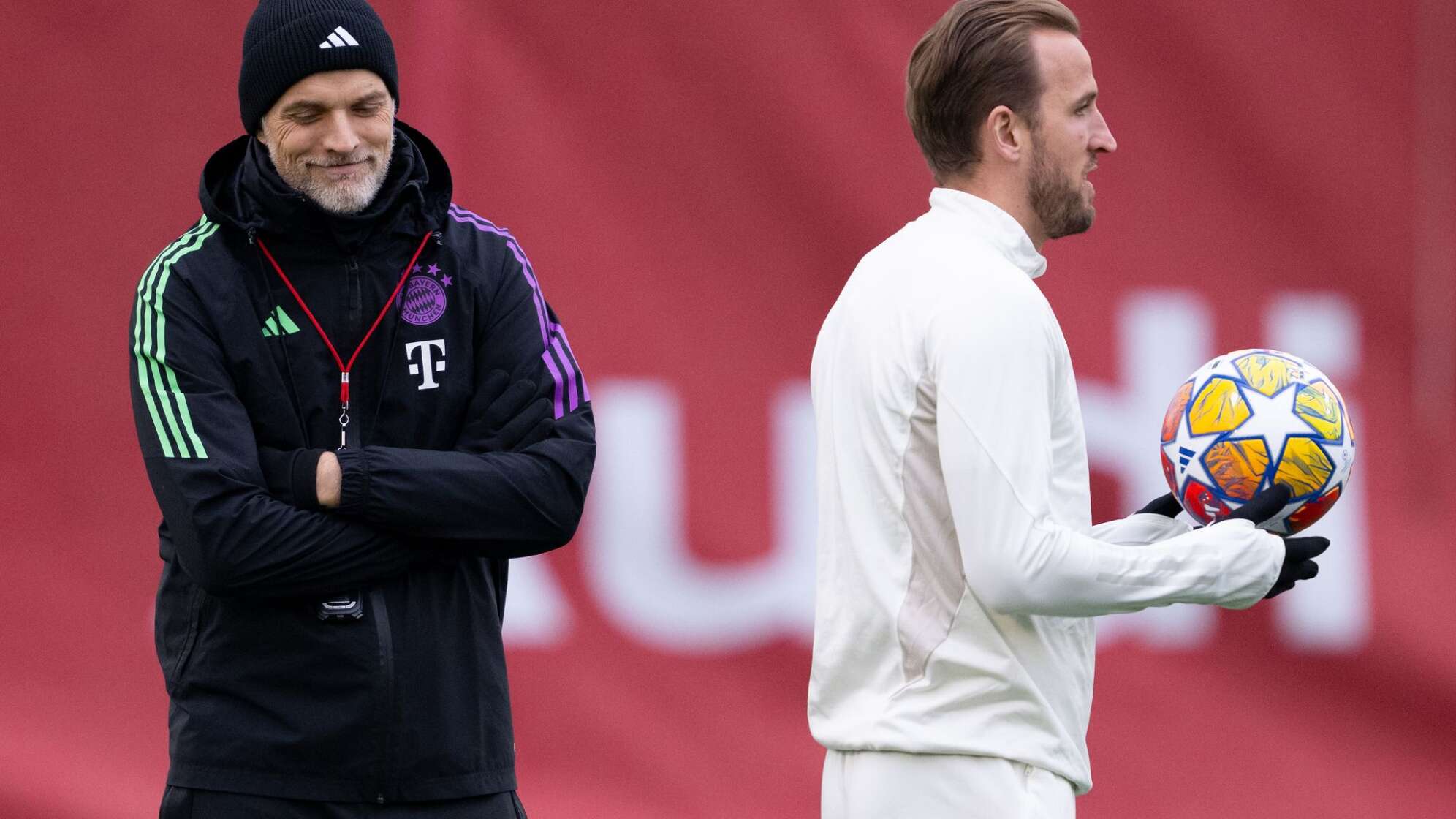 Harry Kane (r) und Thomas Tuchel (l)