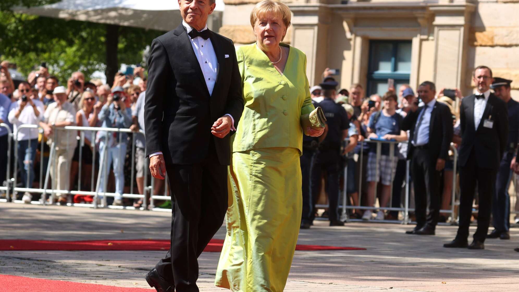 Joachim Sauer und Angela Merkel